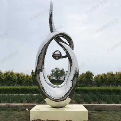 Polishing Outdoor Pool Stainless Steel Mirror Sculpture Welcome To Figure