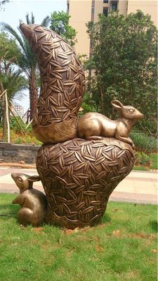 3 M Metal Animal Sculptures Outdoor  Bronzed Squirrel Garden Statue
