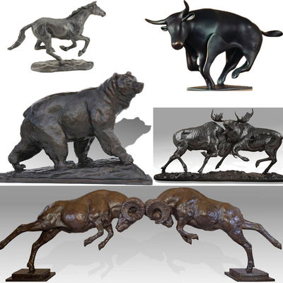 Cast Copper Indoor Metal Sculptures Handicraft Works Outdoor Animal Garden Statues