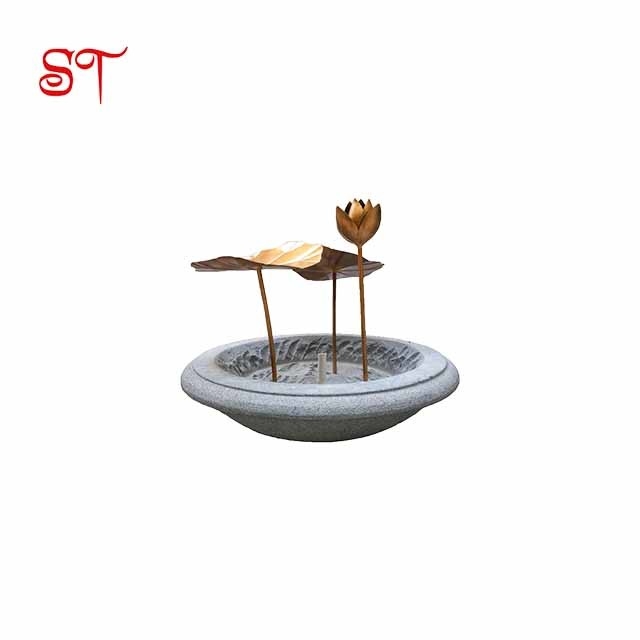 Outdoor Lotus flower Lotus leaf modern garden plant sculptures copper metal sculpture