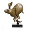 Custom Wire Animal Sculptures For The Garden , Surface Brushed Bronze Deer Statue